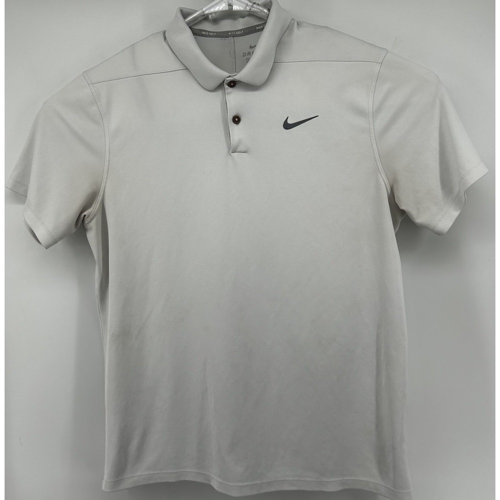 Nike Golf Dri Fit Standard Fit Short Sleeve Polo Shirt White Men's Size Large